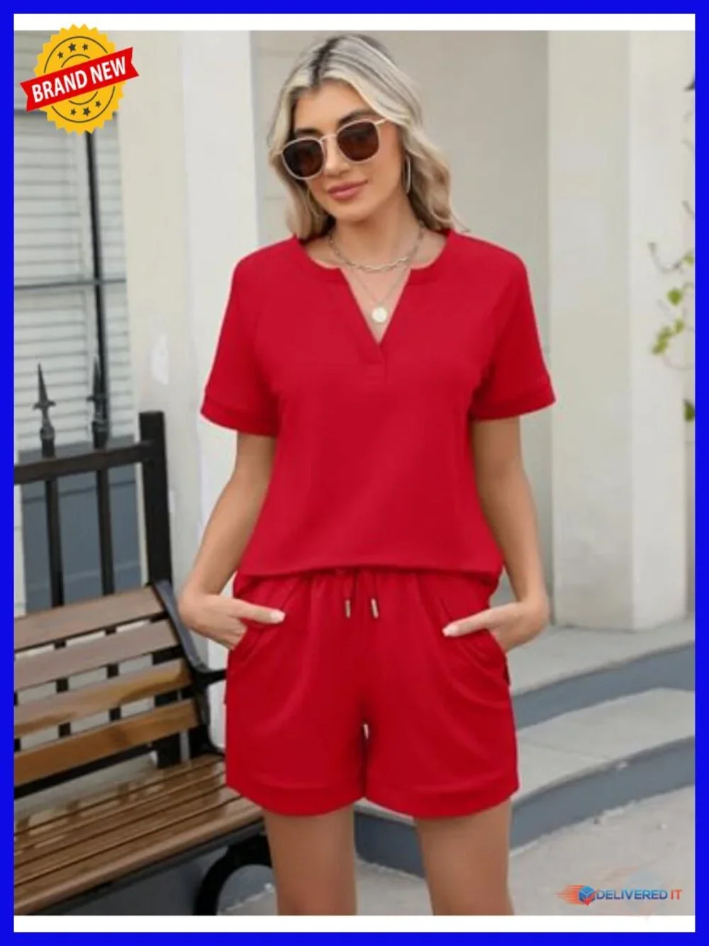 Two Piece Lounge Set Shorts Set Matching Sweatsuit
